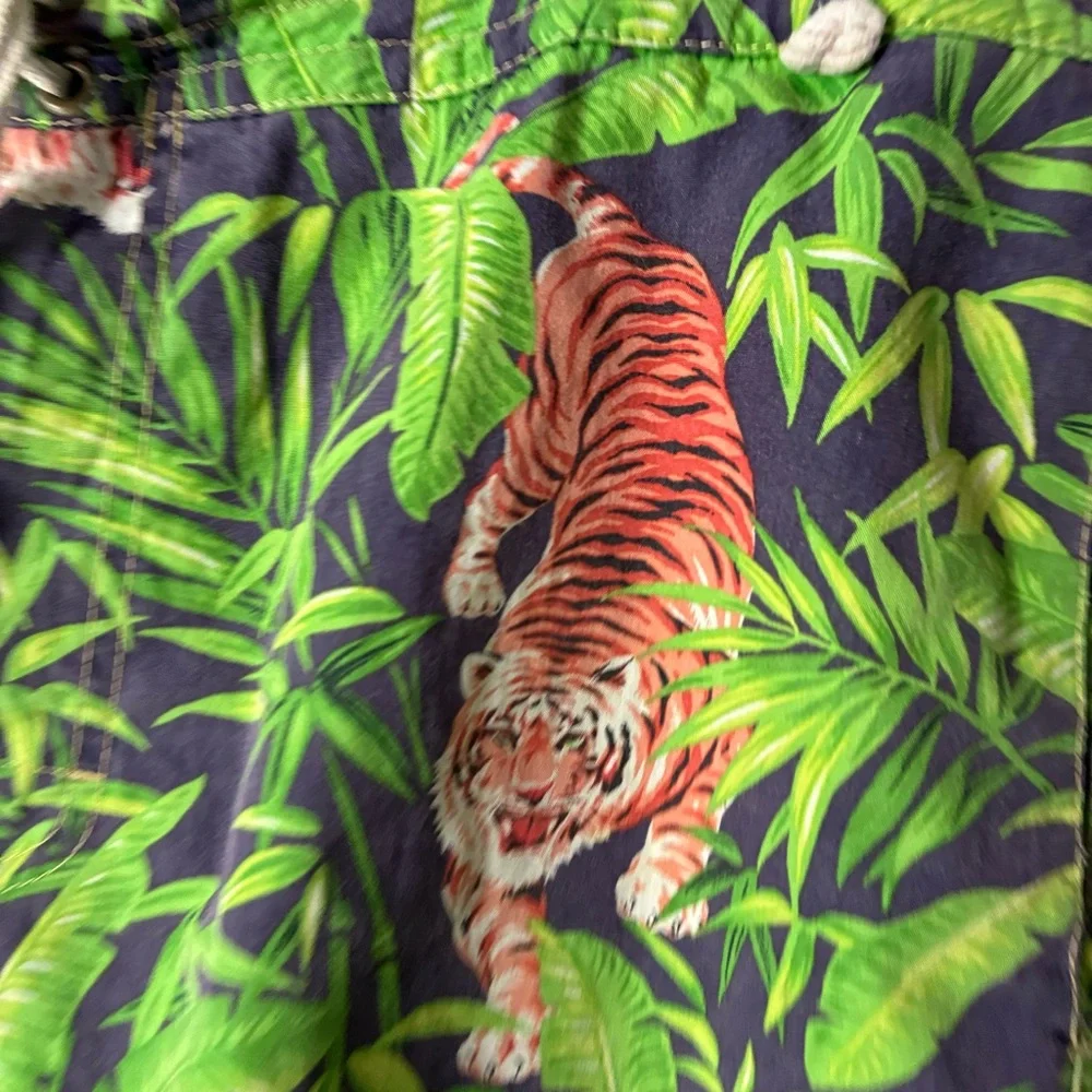 Polo Ralph Lauren Mens 34 Big Lined Swim Trunks Shorts Tiger Jungle Pattern